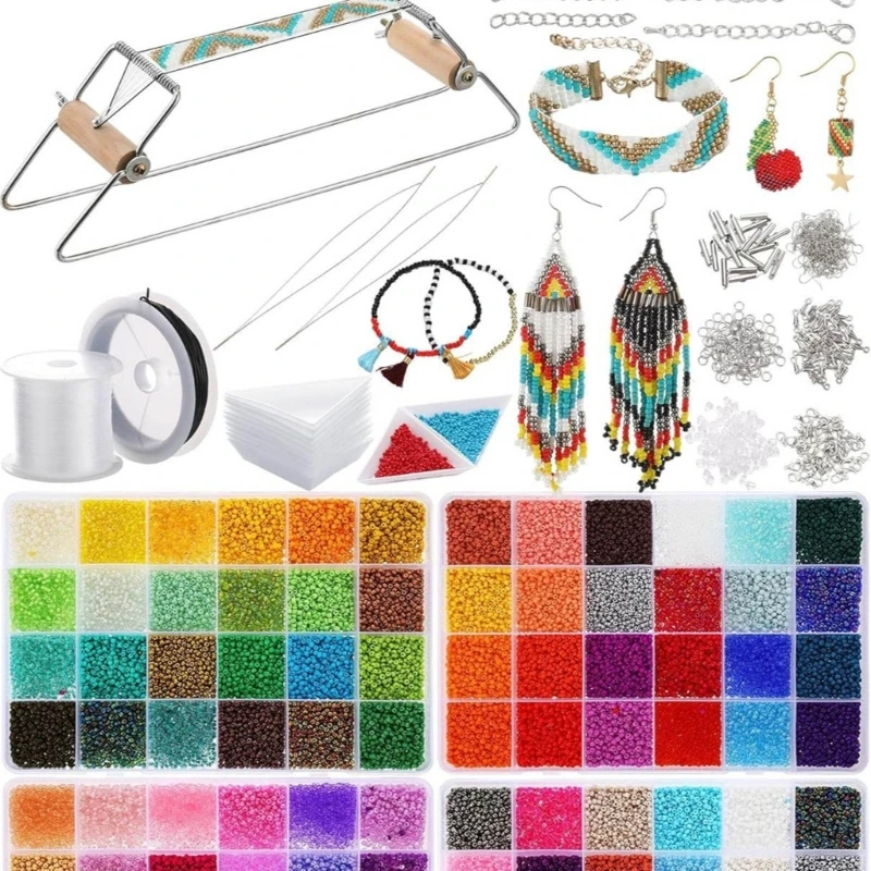 ZB91 Beading Loom Jewelry Making Tool Bead Weaving Kit Lightweight Knitting Machine for Creating Bracelets and Necklaces - Image 4