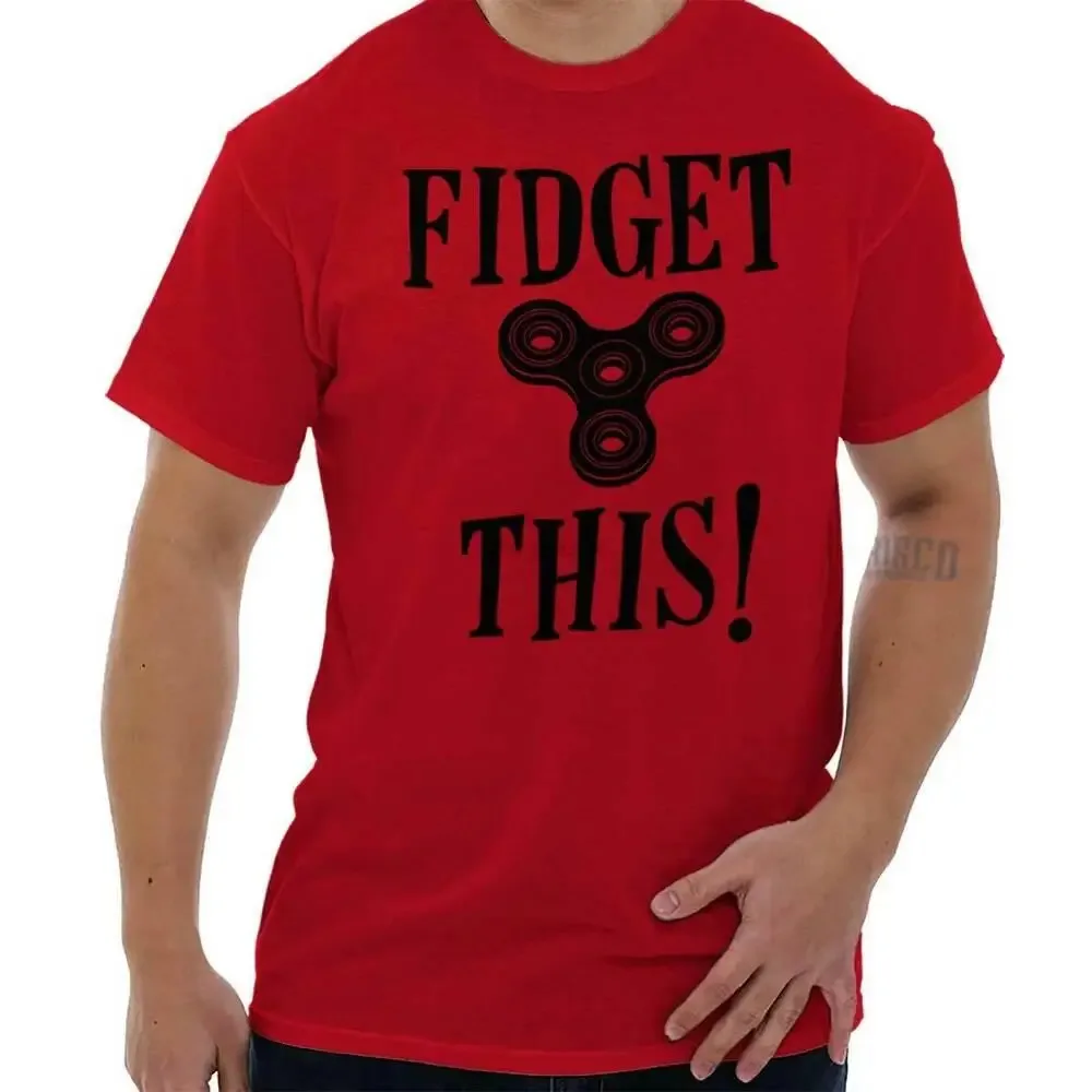 Fidget Spinner This Funny ADHD Gift Idea Womens or Mens Crewneck T Shirt Tee