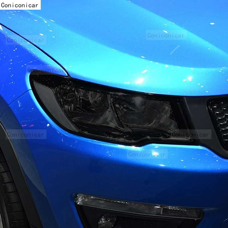 For JEEP Compass 2017-2020 Car Headlight Black TPU Protective Cover Film Front Light Tint Change Color Sticker Accessories view 4