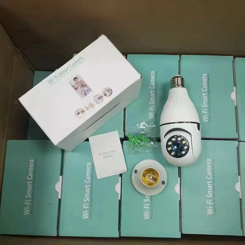 3MP 1296P ICSEE APP E27 Lamp Head Socket Wireless PTZ IP Dome Camera Full Color AI Humanoid Detection Home Security Baby Monitor