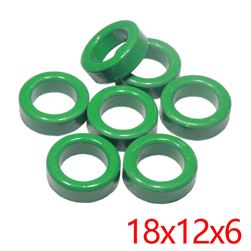 【20-10PCS】18X12X6MM Ferrite Magnetic Ring Anti-interference Core Filter Inductance Transformer Green Magnetic Ring