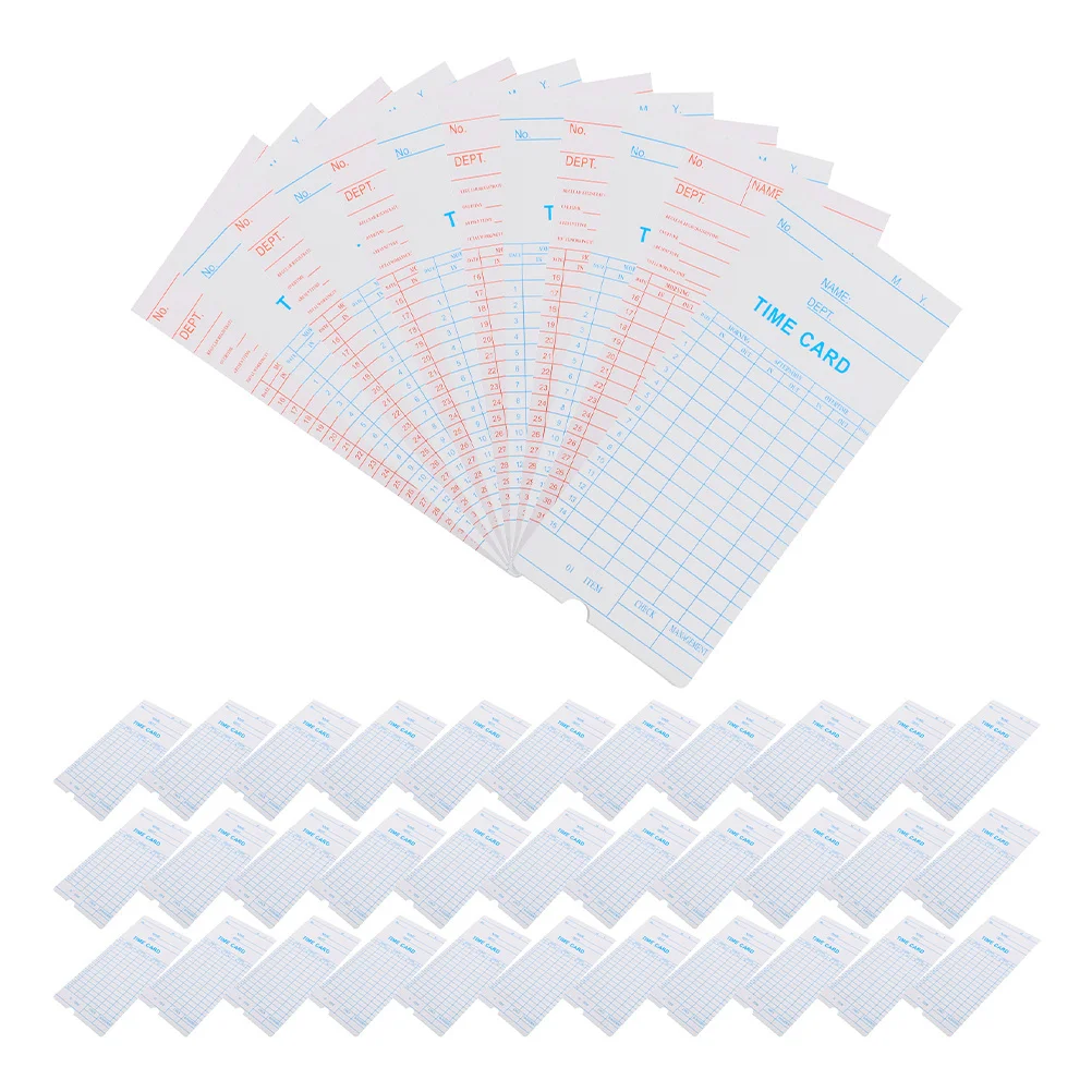 100Pcs Employee Time Sheets Attendance Recorder Cards Universal Microcomputer Time Management for Workplace Tracking