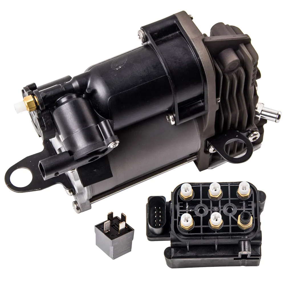 Suspension Air Compressor w/ Valve Block & Relay for Mercedes S Class 2213201704