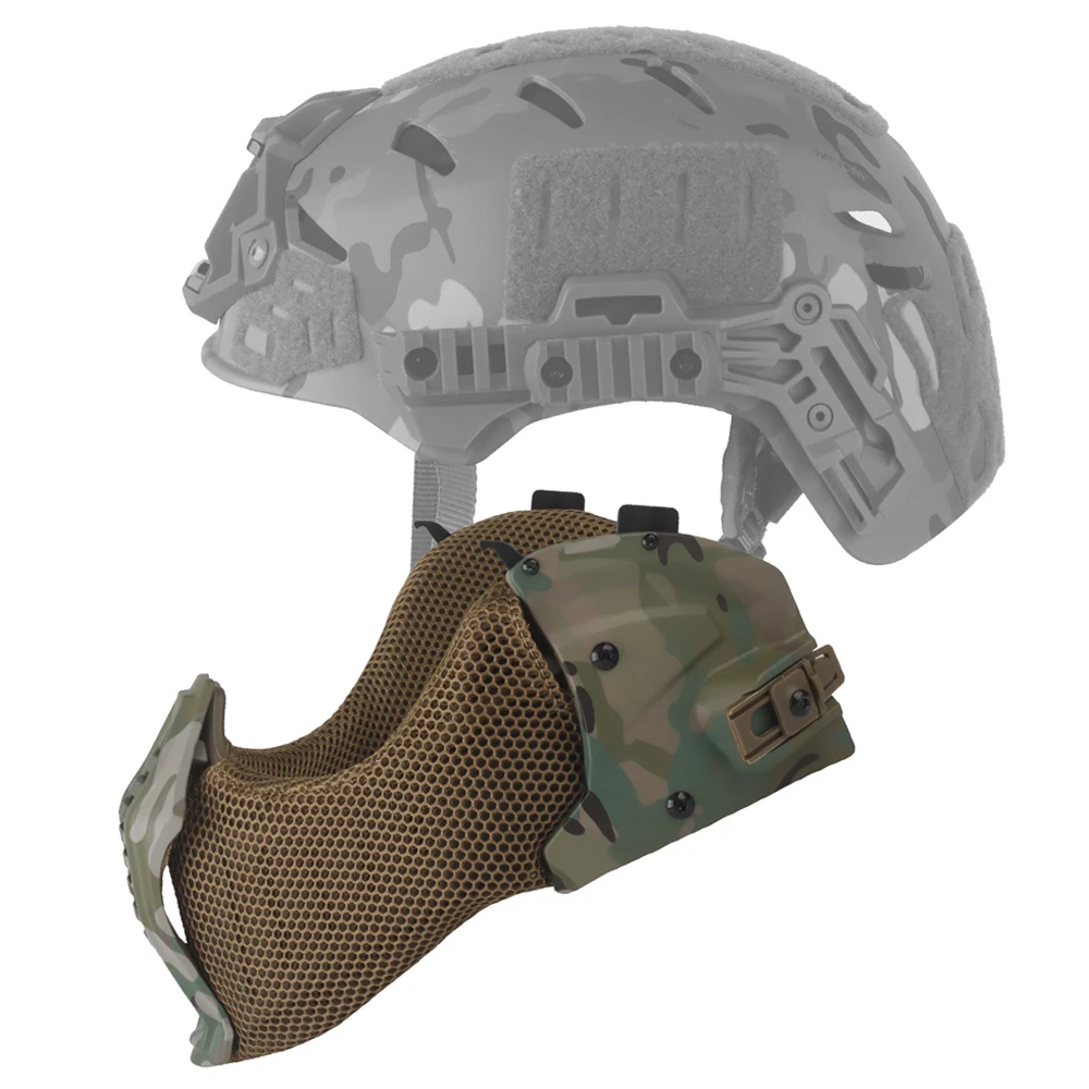 Tactical 3.0 Wendy Helmet Half Face Mask With Helmet Ear Cover Protection for Hunting Airsoft CS Paintball Helmets Accessories