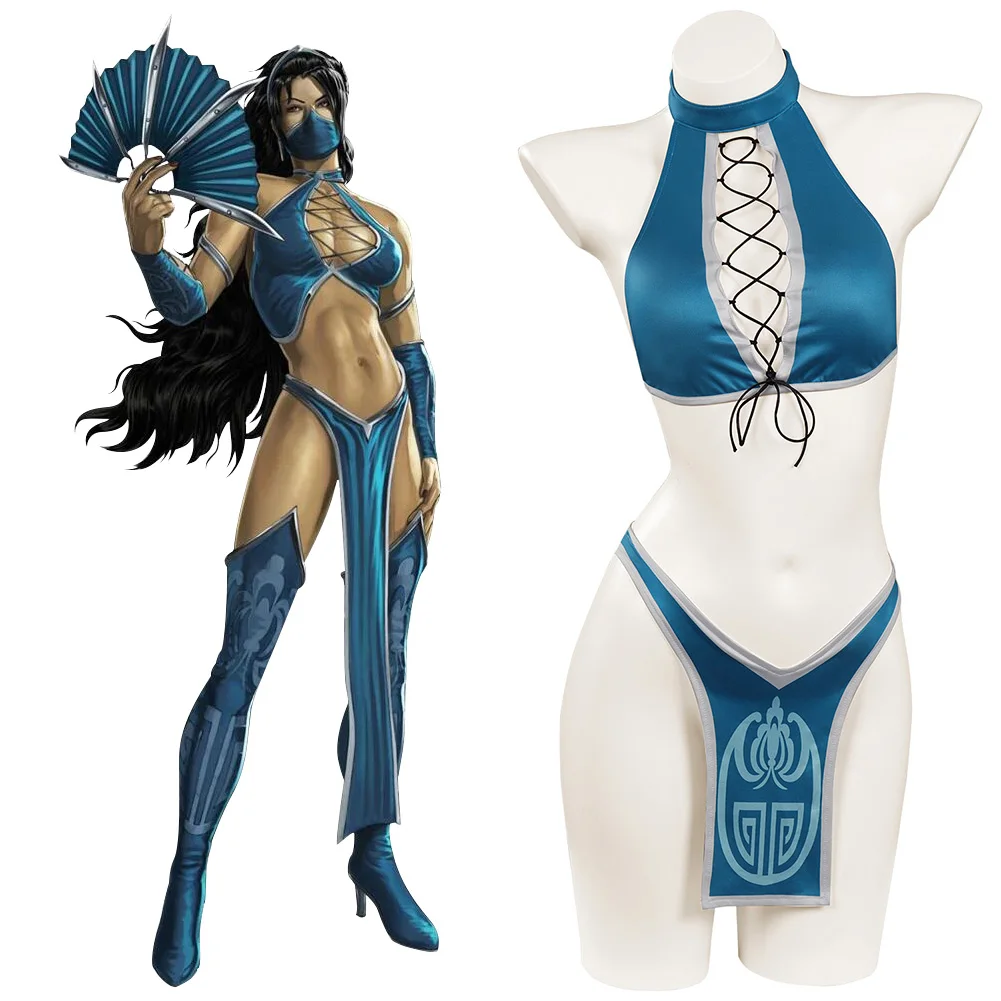 Mortal cos Kombat Kitada Bikini Swimsuit Cosplay Costume Sexy Swimwear Outfits Halloween Carnival Suit