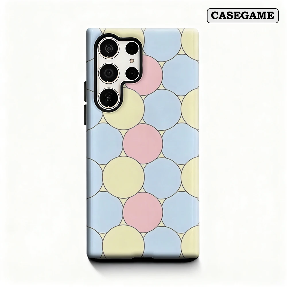 Casegame Phone Case for Samsung Galaxy S26 S25 Ultra S24 S23 Plus Shockproof Double Layer Tough Back Pastel Bubble Dots Cover