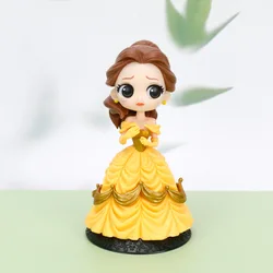 14cm Disney Q Posket Belle Figures Toy Beauty And The Beast Belle Model Dolls Birthday Gifts For Girls