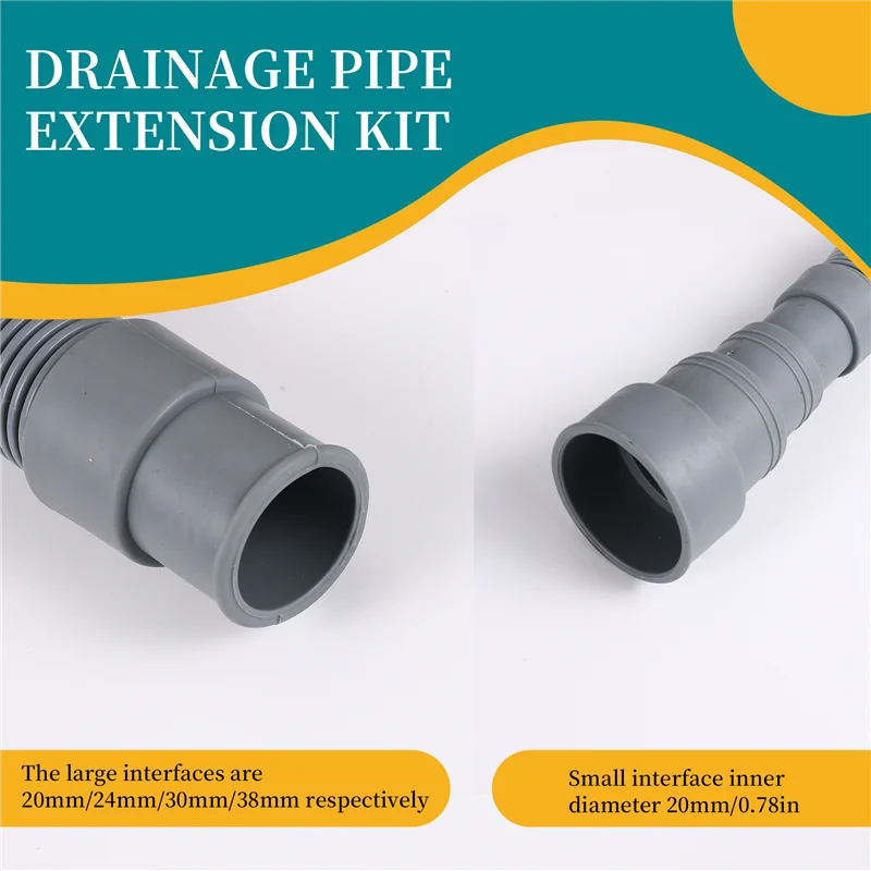 N98R مجموعة تمديد خرطوم الصرف خرطوم الغسالة العالمي 13Ft، يشمل موصل الخرطوم قوس وخراطيم الصرف مشابك خرطوم