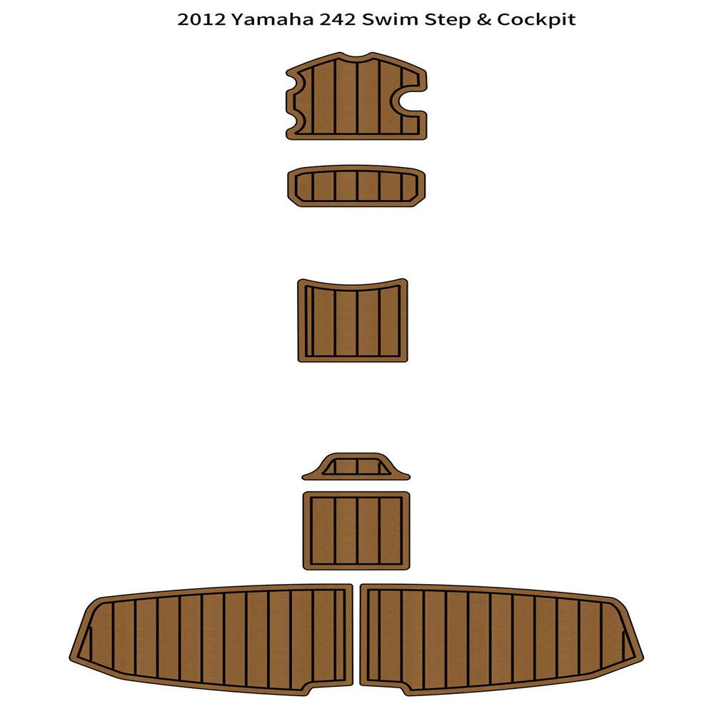 

2012 Ya-ma-ha 242 Swim Platform Step Pad Boat EVA Foam Faux Teak Deck Floor Mat SeaDek MarineMat Gatorstep Style Self Adhesive