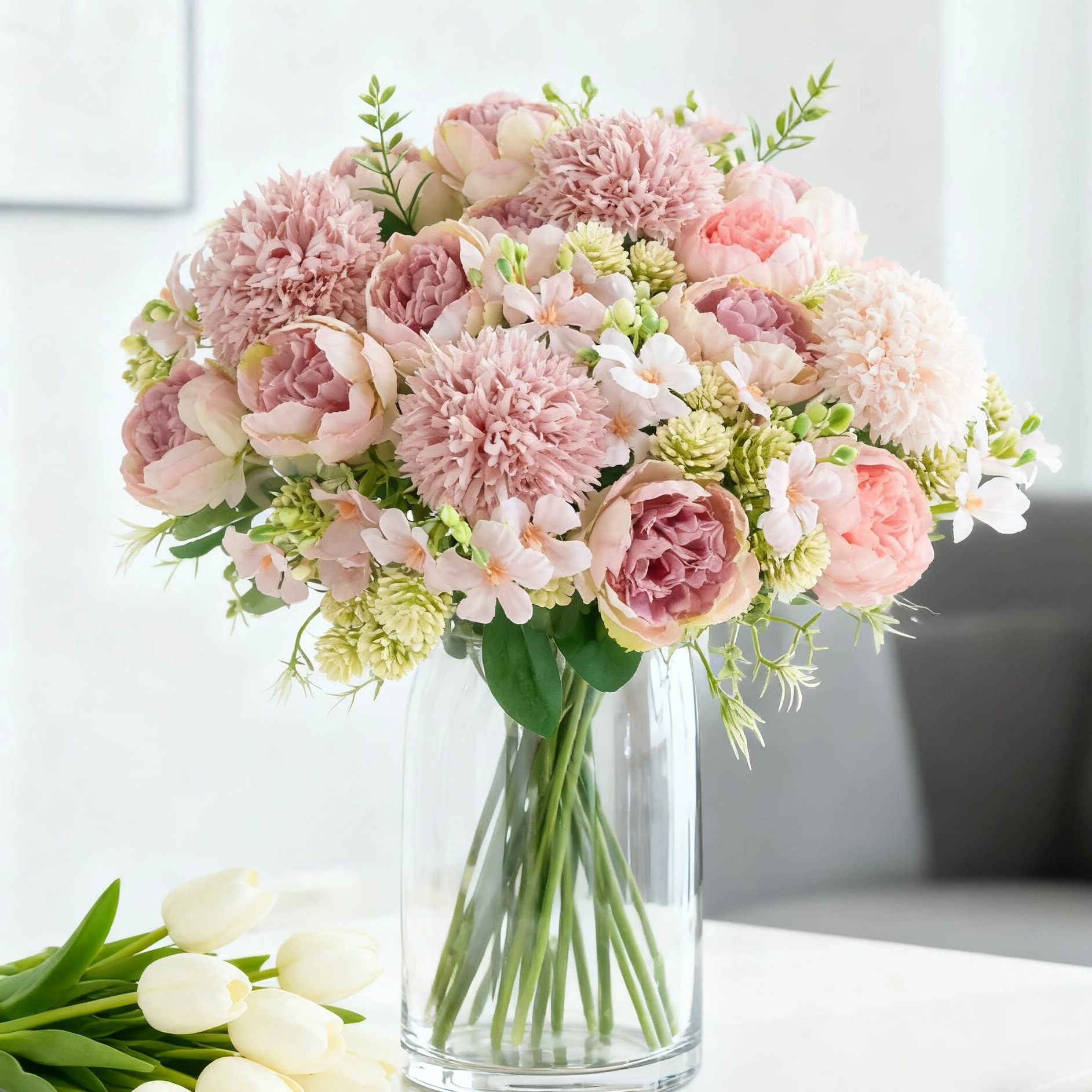 Künstliche Seiden-Pfingstrosen, heiß begehrt, Dekoration für Vasen zu Hause, Garten, Valentinstag, Hochzeit, Braut, DIY-Requisiten für Fotoshootings