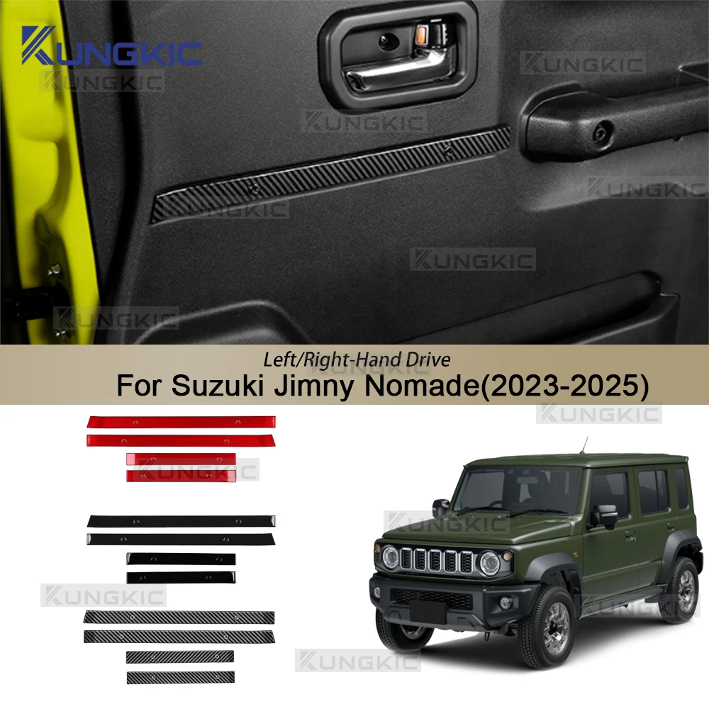 For Suzuki Jimny Nomade JC74 2023 2024 2025 5-Doors Version Kit Available Sticker ABS Black Carbon Interior Accessories