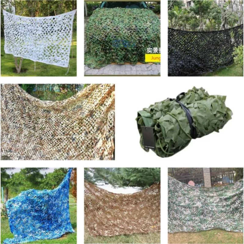 Rede camuflada tática de 2x2m, rede camuflada para caça, treinamento de floresta, guarda-sol, redes de malha para acampamento, abrigo solar, sombra de carro