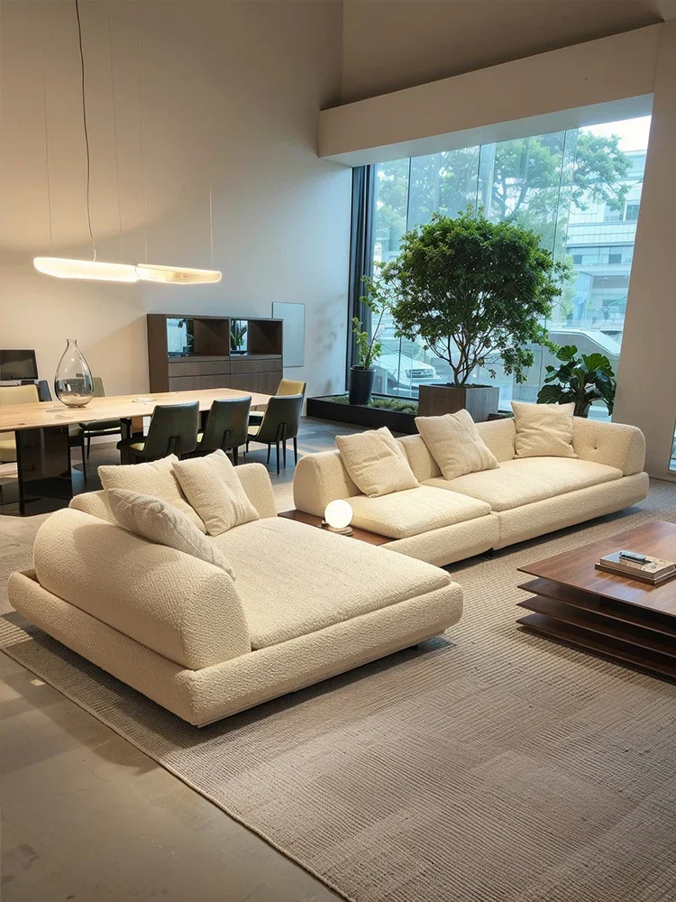 Italian minimalist sofa, living room 2025 new simple, modern fabric high-end luxury designer Internet celebrity