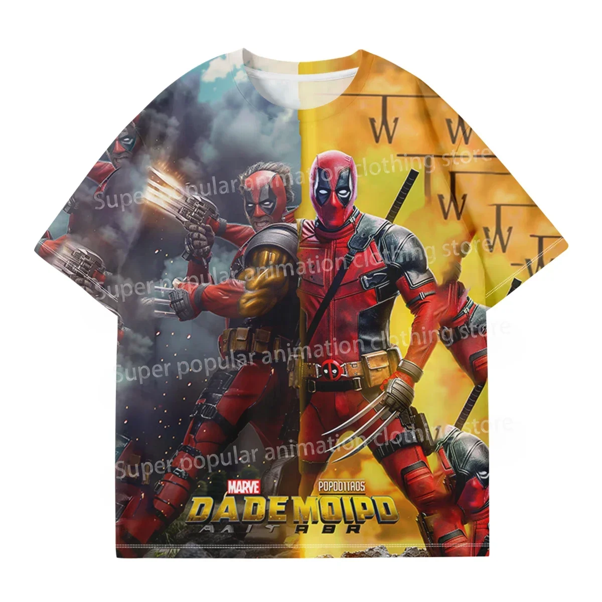 مينيسو مارفل ديدبول مقابل ولفيرين تي شيرت موضة ثلاثية الأبعاد مطبوعة تي شيرت رجالي الشارع عادية المتضخم تيز الرياضة الاطفال/الكبار بلايز #1