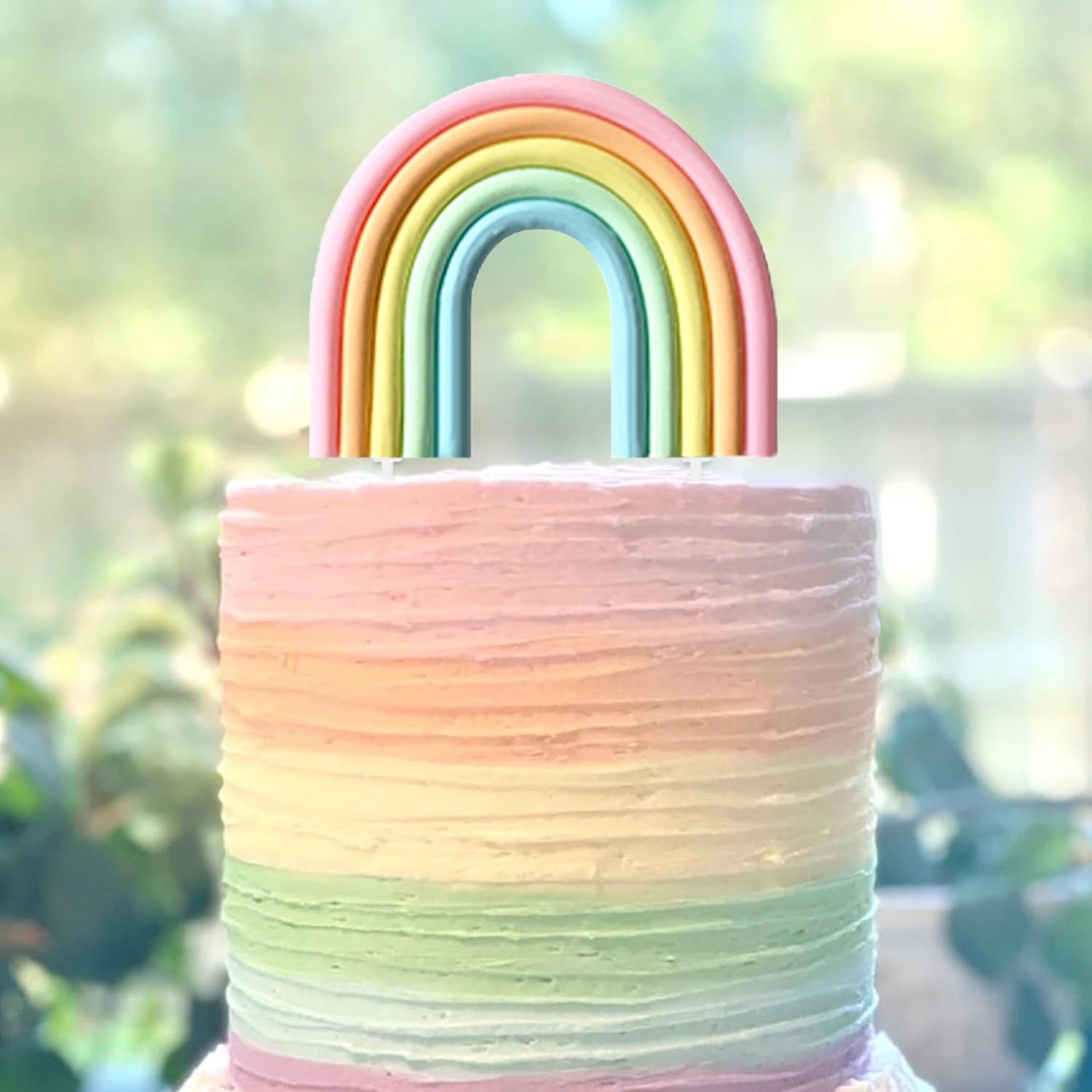 Regenbogen-Kuchendekorationen – bunter Regenbogen-Cupcake-Topper, personalisierter Tortenaufsatz für alles Gute zum Geburtstag – Detail 16