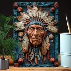 Vintage Native American Tribal Elder  Sign - Perfect For Home, Office, Or Gym Decor | Unique Autumn Theme | Ideal Christmas Gift