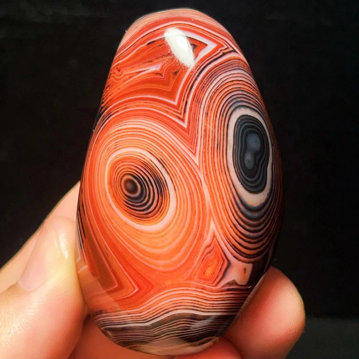 Large Smooth Texture Banded Agate Palm Stone, Polished Tumbled, Stripe Pattern, Vase Filler, Natural Stone, Crystal Collection