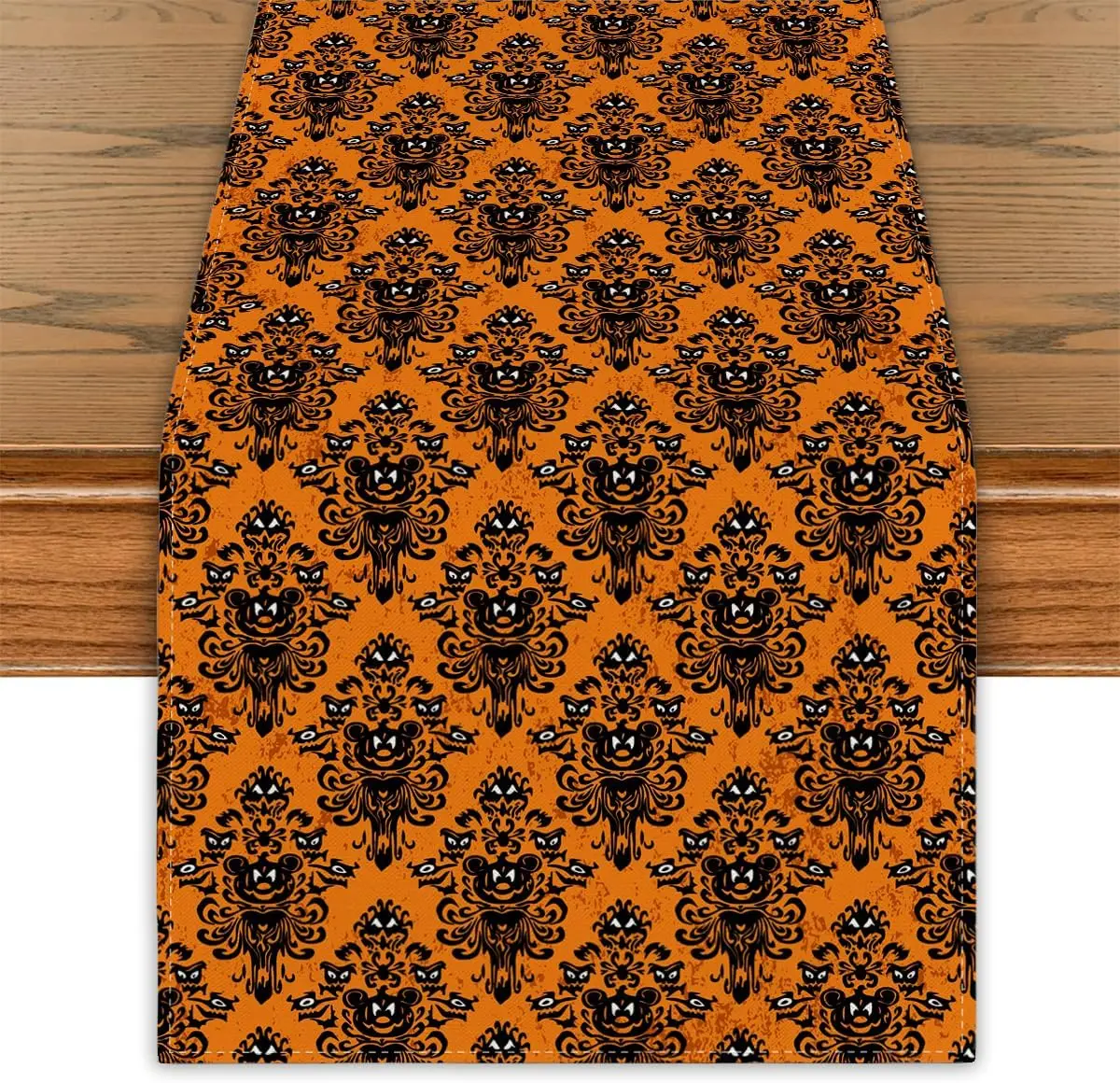 Halloween Linen Table Runner Dresser Scarves Table Decor Reusable Kitchen Dining Table Runner Halloween Haunted Mansion Decor