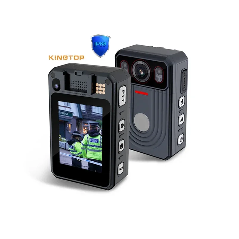 KINGTOP 4G Body Worn Camera IP67 Waterproof  2K*4K Resolution Video 30fps Remote Body Camera Support Platform Live Streaming GPS