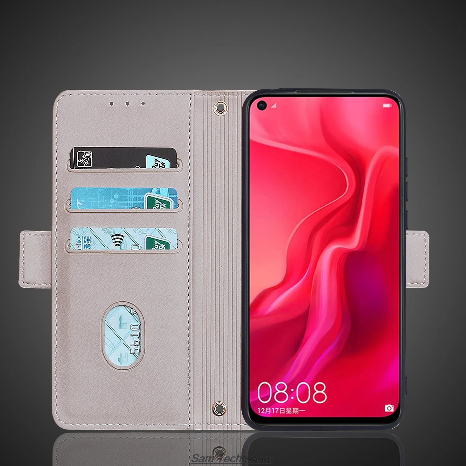 Magnetic buckle Leather Case for Huawei Nova 4 Nova4 Wallet RFID BLOCKING Flip Cover female Simple Capa Fundas Coque