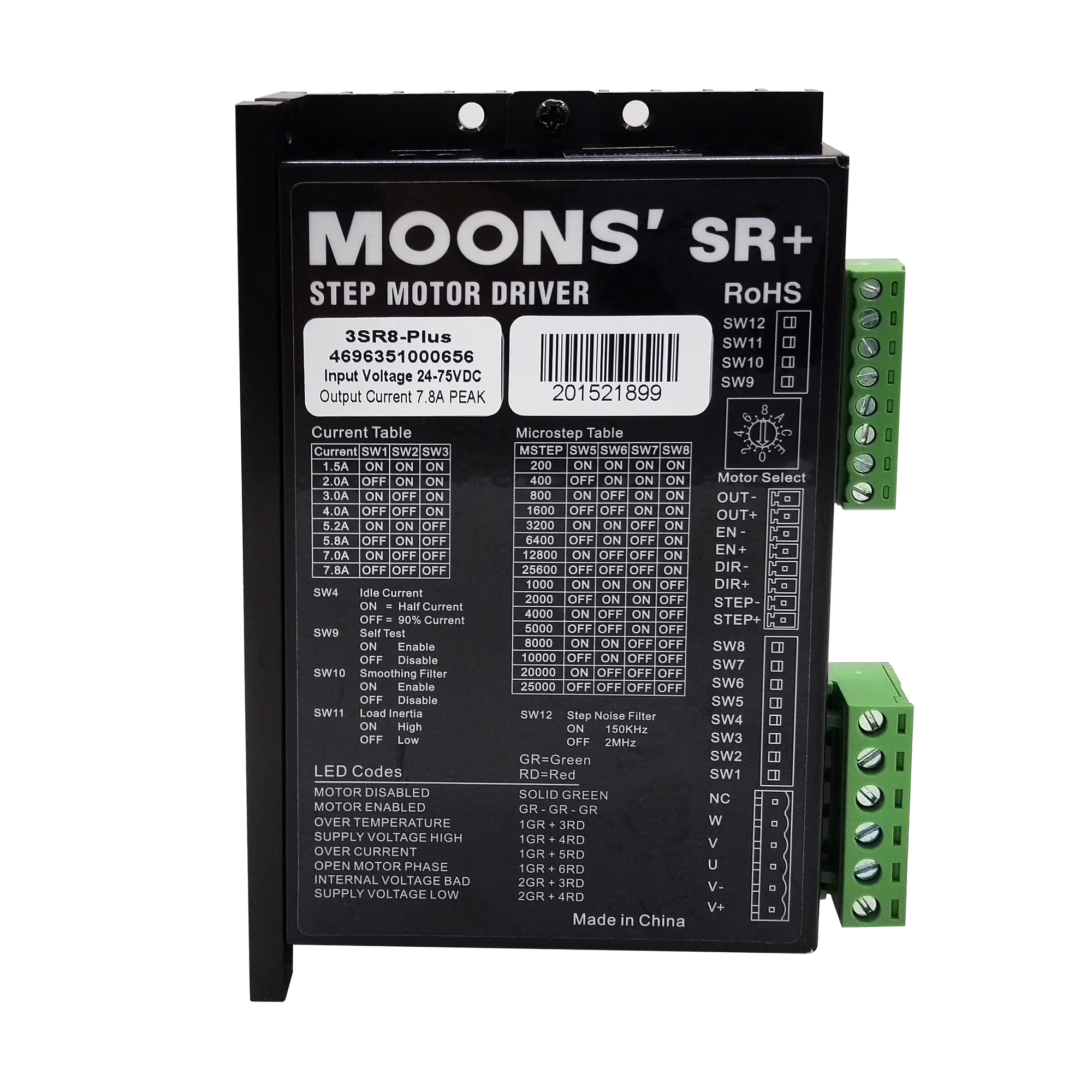 MOONS 3 phase 75VDC stepper motor drive 3SR8-Plus high torque microstepping stepper motor