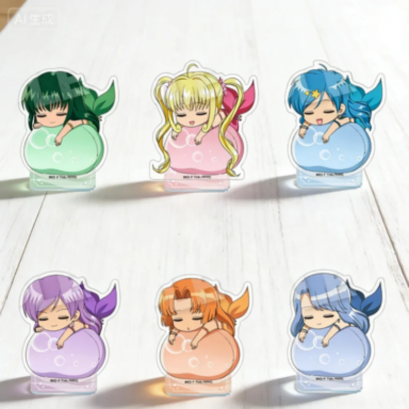 Anime Mermaid Melody Pichi Pitch Nanami Ruchia Luchia 10CM Acrylic Standing Sign Board Desktop Ornament Fans Gift