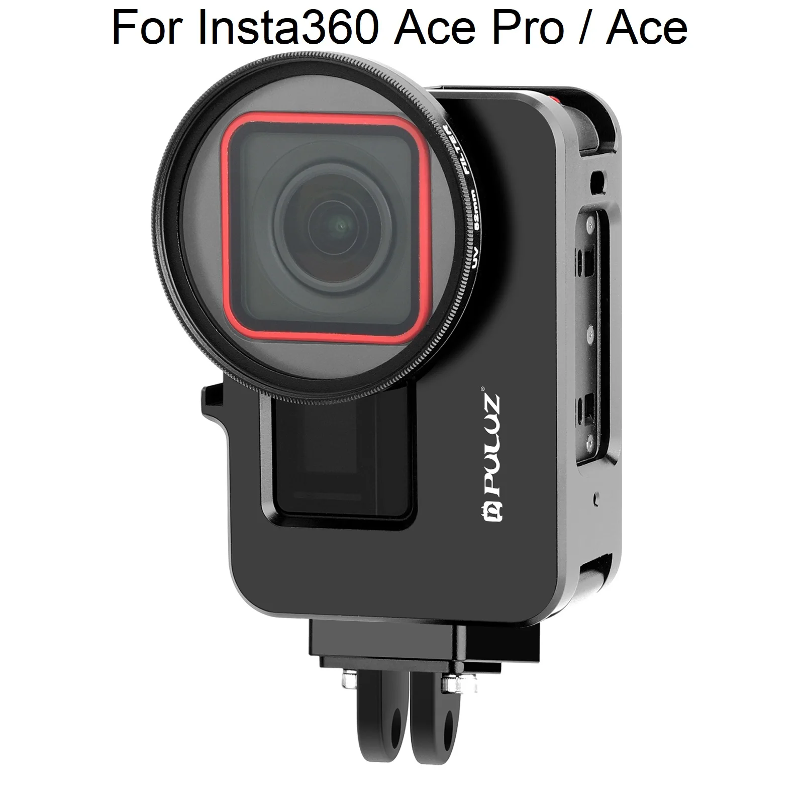 PULUZ Metal Cage Adapter Frame For Insta360 Ace Pro / Ace with 52mm UV Filter & Adapter Ring