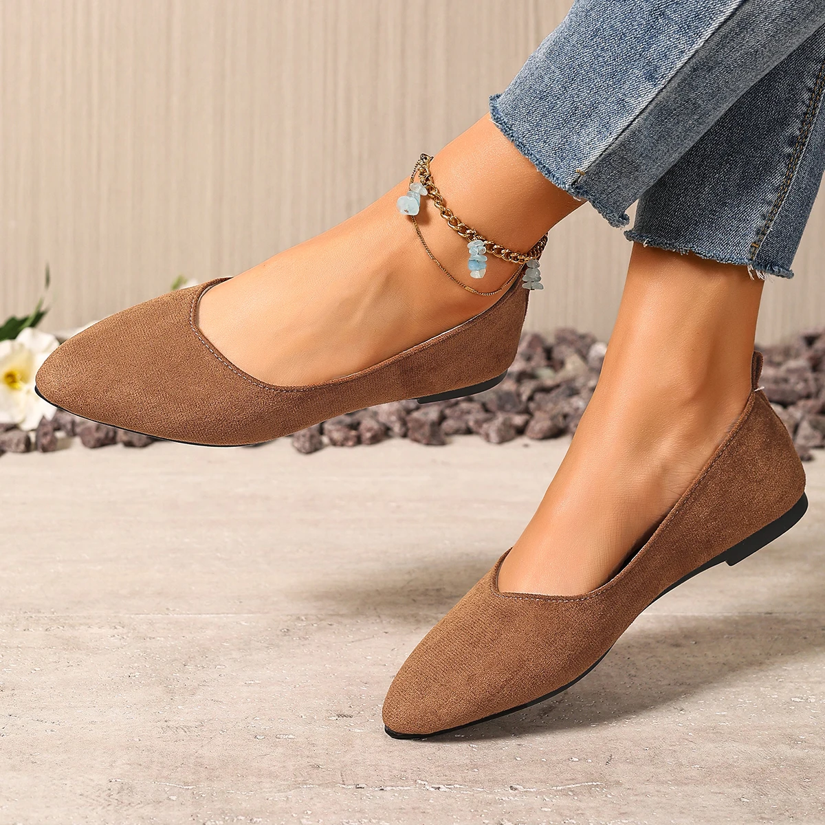 Neuer Stil, spitzer Zehenbereich, flacher Mund, atmungsaktiv, Schleifendekoration, modische und elegante, lässige, flache Schuhe für Damen, Zapatos Mujer – Detail 7