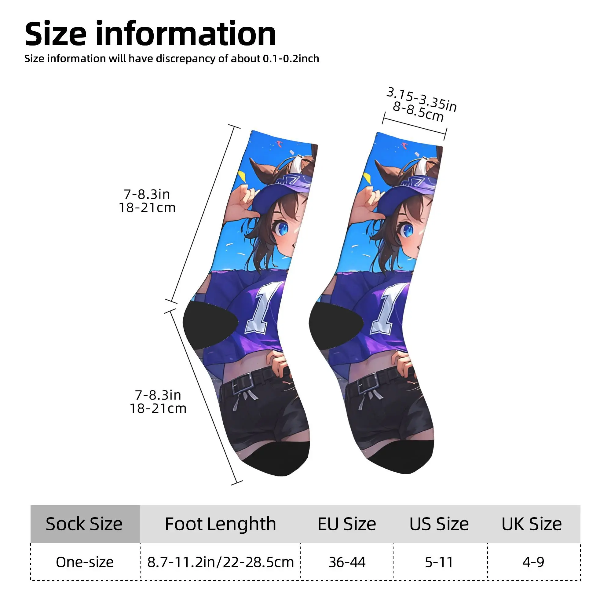 Tokai Teio Uma Musume Pretty Derby Socks  Modern Stockings Autumn Anti Slip Men Socks Quality Printed Outdoor Sports Socks