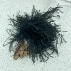 Natural Avestruz Pena Punhos De Pulso Para Mulheres, Acessórios De Cabelo, Pulseiras Peludas, Moda De Luxo, Tornozeleiras, Punho De 5cm