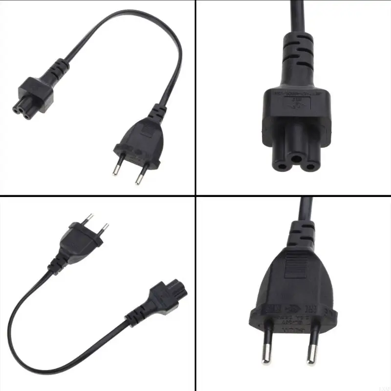 LXAF Power Adapter Cord EU 2 Pin Male To IEC 320 C5 Micky For Notebook Power Supply 3