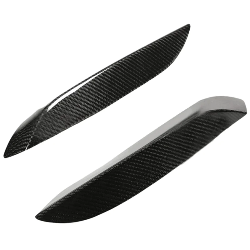 Tendência real de fibra de carbono amortecedor dianteiro lado divisor canards spoiler labial para bmw f80 m3 f82 f83 m4 2015-2018