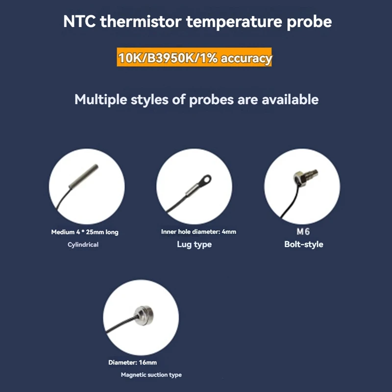 Termostato de trilho led at64, ac220v, relé de 2 vias, controlador montado em trilho din para aquecimento e resfriamento, fio, sonda de ouvido