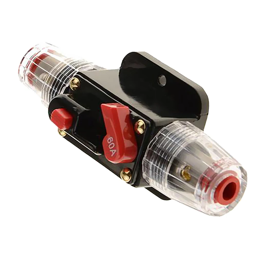 Car Inline Circuit Breaker Reset Fuse Inverter Easy to Operate System Protection Audio Power Line for 60 Amp