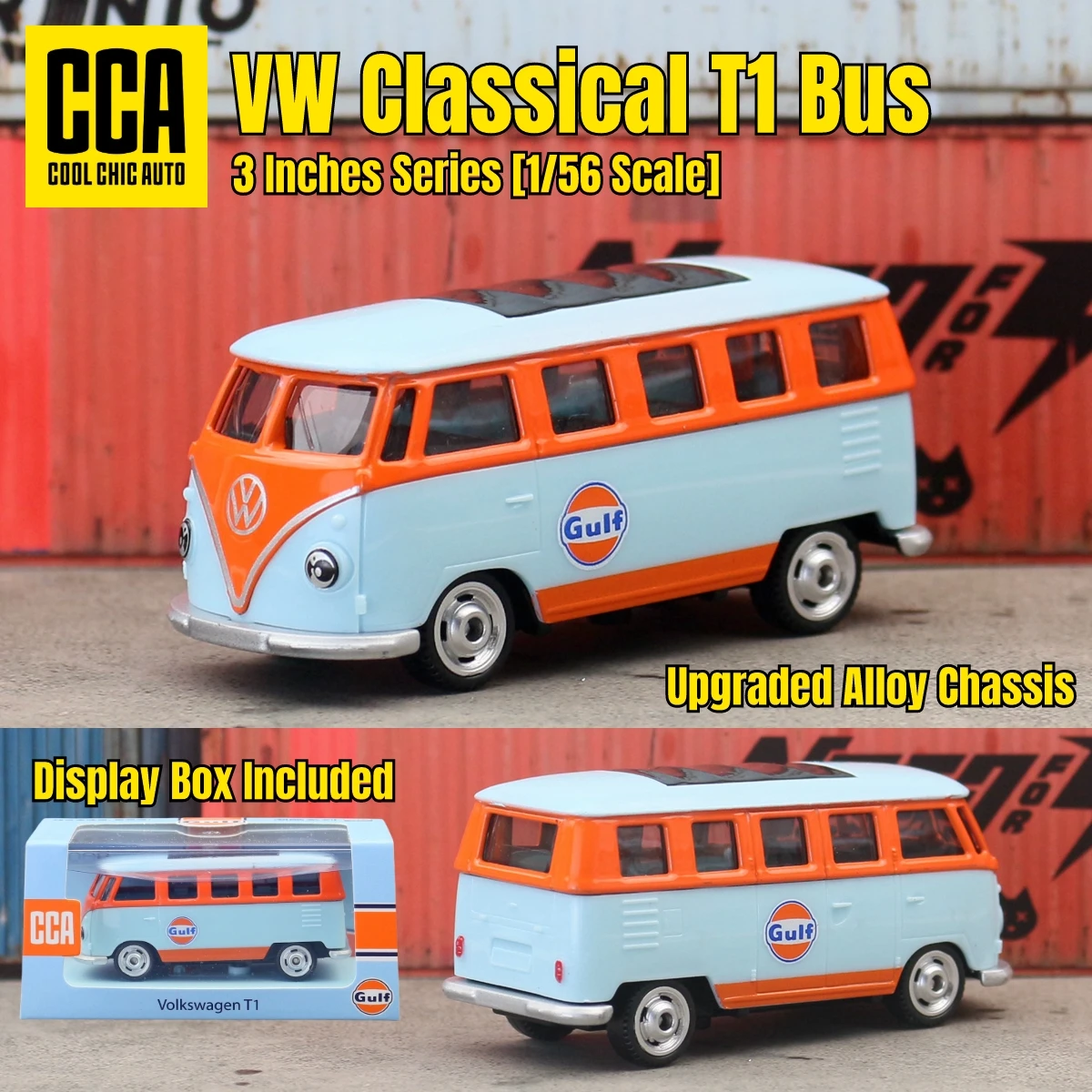 1/56 Volkswagen T1 Bus Toy Car Model CCA MSZ 1:64 Diecast