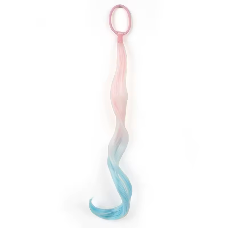 Colored Hair Extensions Synthetic 14"  Lightweight Colored Hair Extensions for Kids Curly Ponytail Extension with Elastic Tie - Image 7
