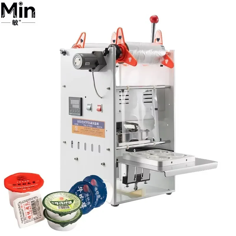 Manual Four Cup Coffee Yogurt Heat Sealer Machine Small Plastic Cup Jelly Packaging Sealing Machine