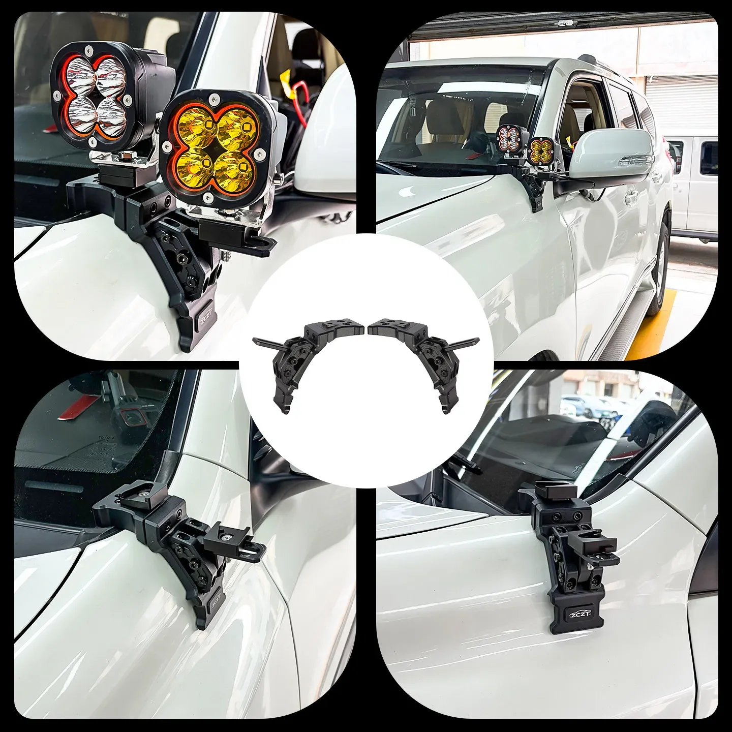 For Toyota Prado 2010-2021 Z Series A-Pillar Extension Bracket Modified Hood Mounted Spotlights Quick-Release Dual Light Stand