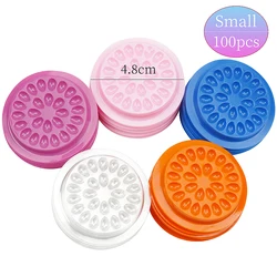 100 pcs Disposable Eyelash Glue Holder Adhesive Pallet Glue Gasket plastic Glue pads stand on eyelash Eyelash Extension Tools