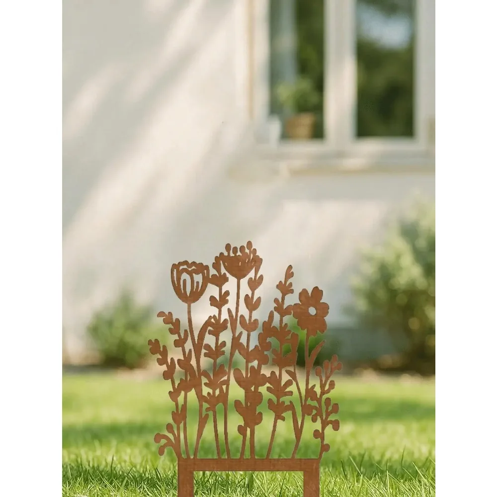 CIFBUY Gartenstecker aus Eisen, Vintage-Metallskulptur, Schild für Hof, Terrasse, Rasen, Bauernhaus, Außendekoration, Ornament