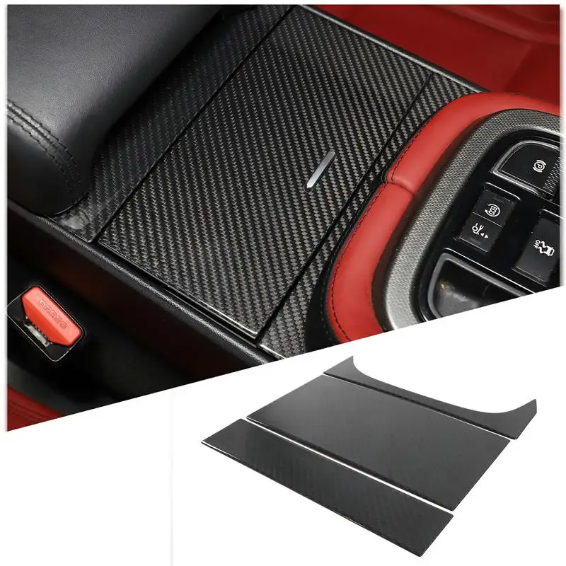 

Real Carbon Fiber Car Central Control Water Cup Holder Panel Cover Trim Stickers For Jaguar F-TYPE 2013-2022 Auto Accessories