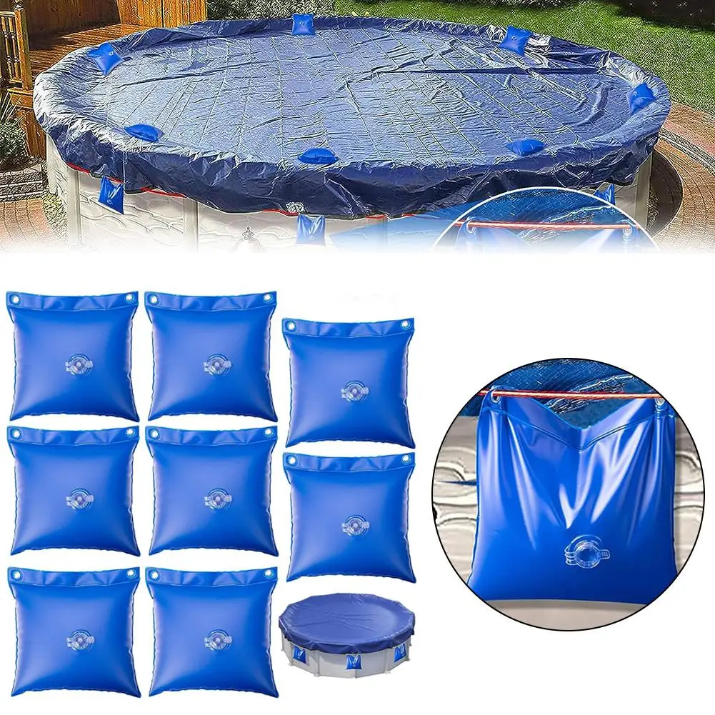 4/12Pack Pool Cover Hanging Bags With Hooks For Durable Leak-Proof Winter Swimming Pool Filling Windproof Hanging Bag