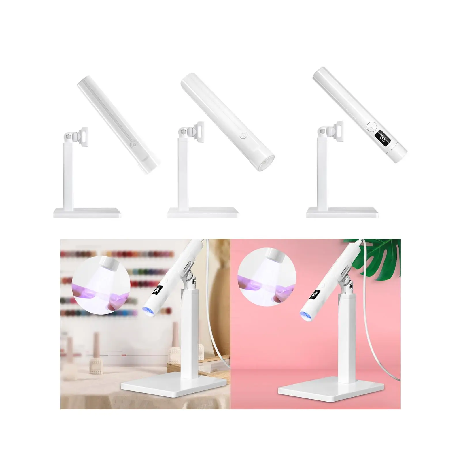 Mini Nails Dryer Lamp Handheld LED Nail Light 2 Speed with Bracket for Salon Business Trips Travel Use Nail Art Tool