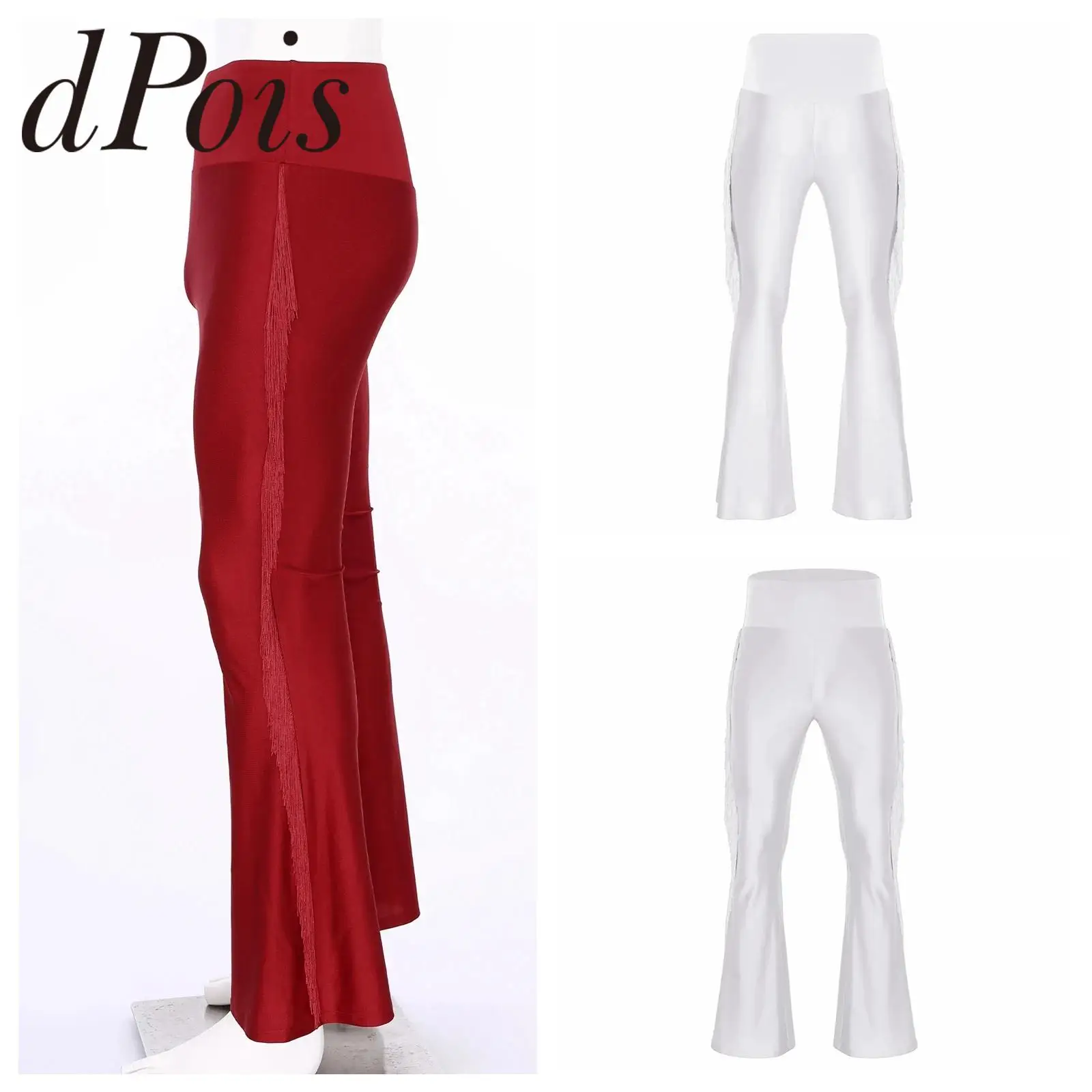 

Мужской костюм для диско-вечеринки, сальса, джаз, латинские танцы, расклешенные брюки с кисточками, винтажные брюки-клеш, клубная одежда для выступлений на сцене