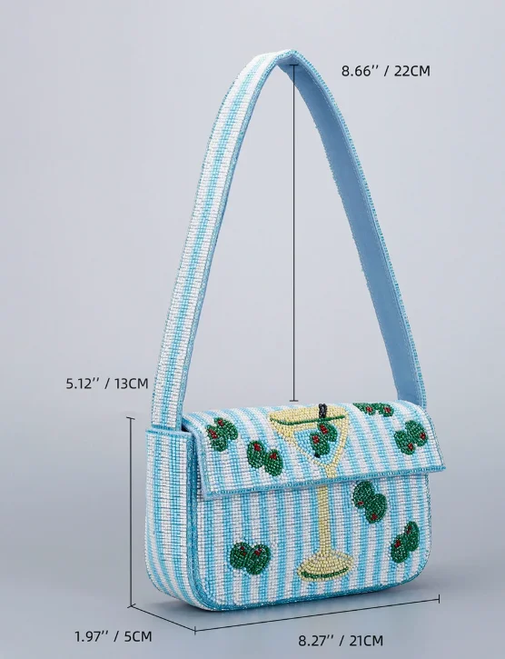Beaded Bag Animal Edition Dachshund Embroidered Handbag Fashionable Beadwork Clutch Purse Mini Shoulder Bag for Women