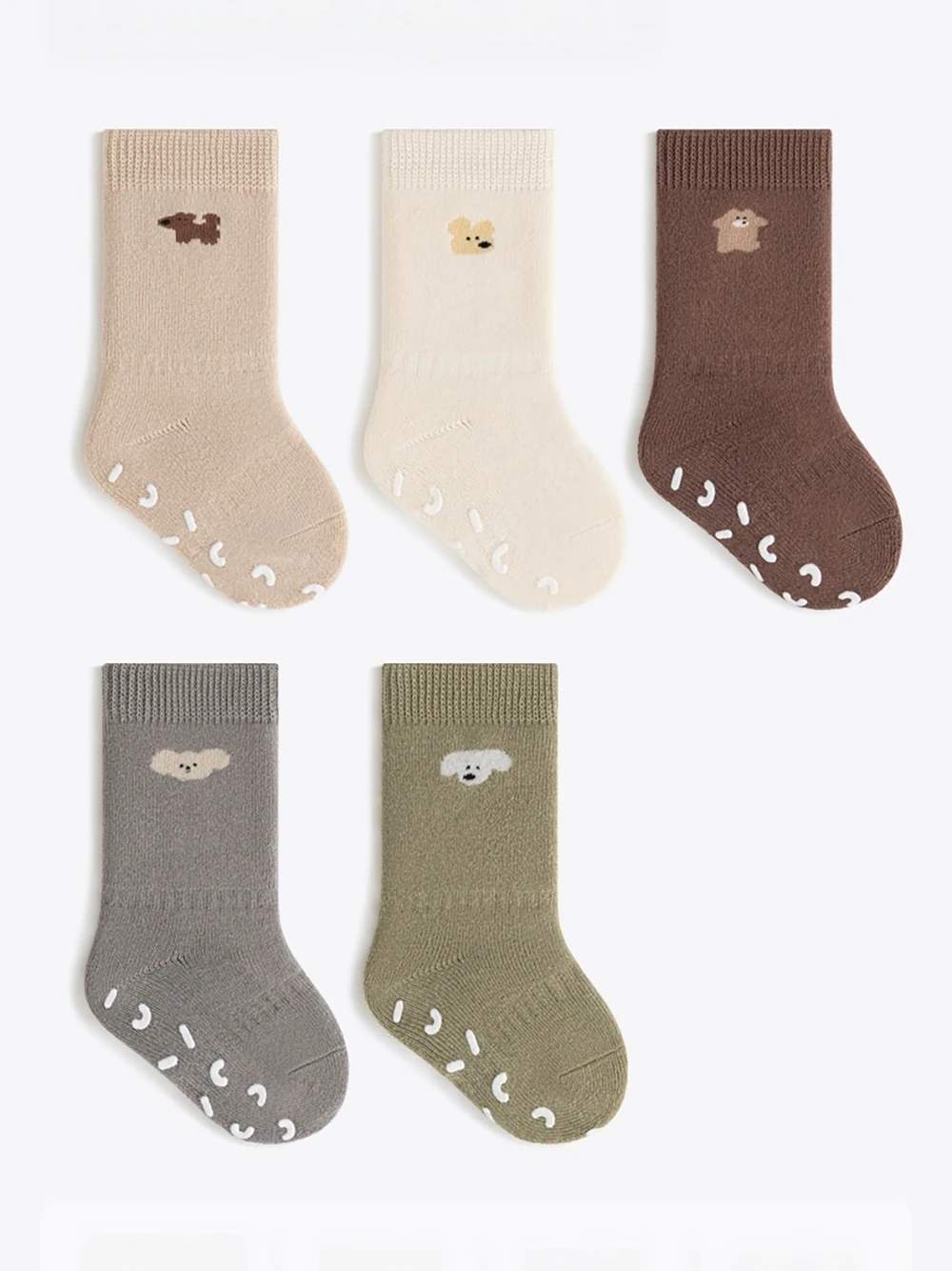 MILANCEL Kindersocken 0-5T Babysocken Winter Warme Verdickte Mädchen-Bodensocken Cartoon Kinder Rutschfeste Mittellange Socken – Detail 3
