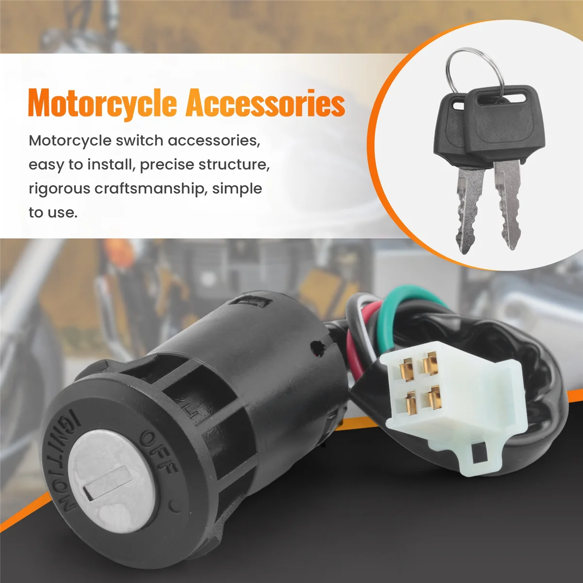 ABZV-4 Wire Ignition Switch Key for 50Cc 110Cc 125Cc 250Cc Quad Dirt Bike ATV