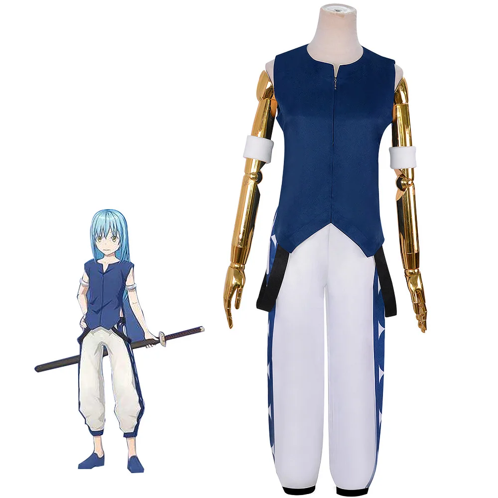 

2025 Anime Cos Time I Got Reincarnated Slime Rimuru Tempest Cosplay Costumes Halloween Christmas Party Sets Blue Uniform Suits