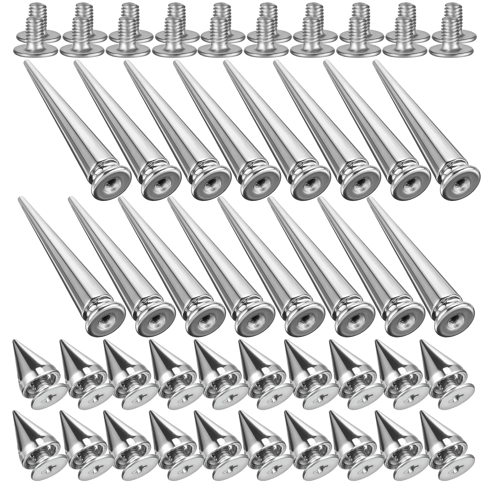 

40 Pcs Metal Spikes Shoe Charms Conical Punk Accessories Studs for Clothing Alloy