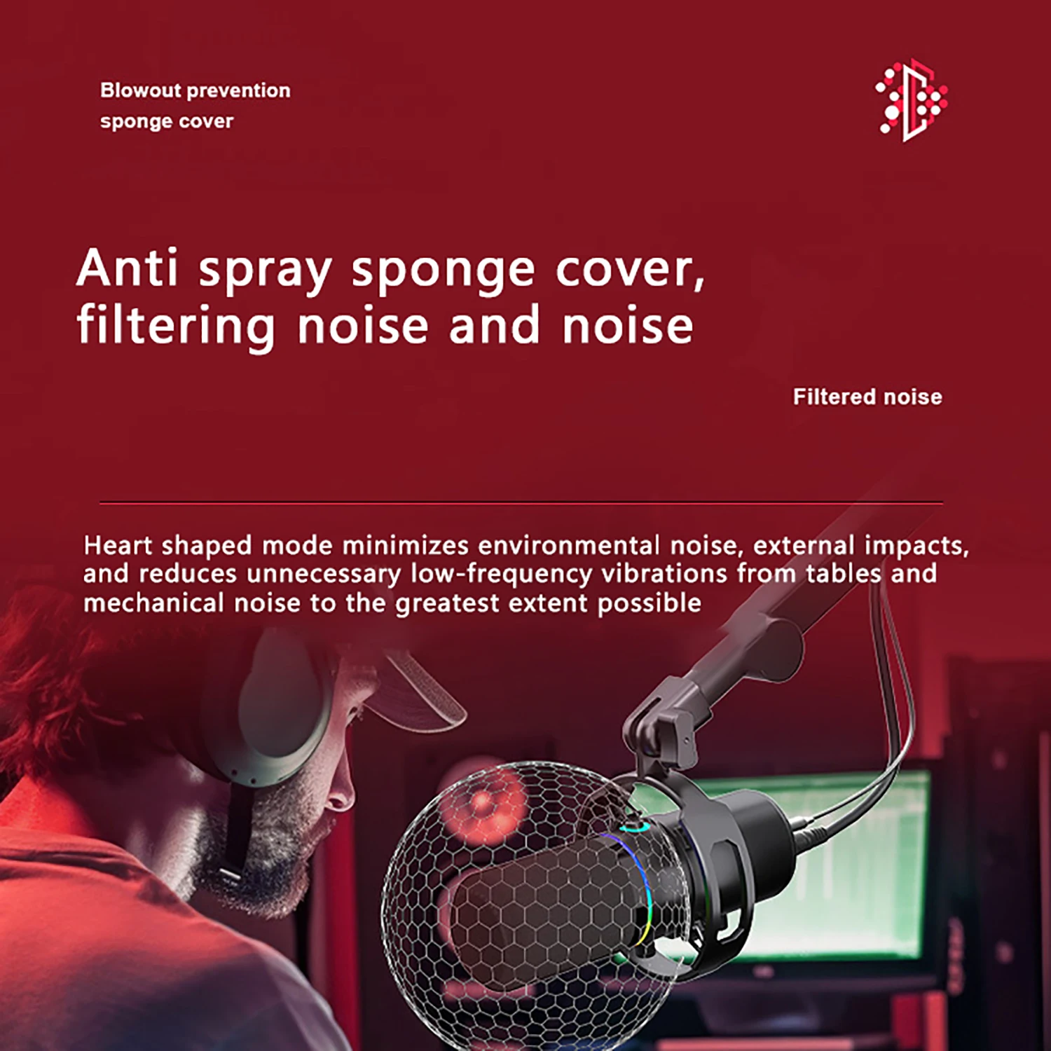 

GAM-WM8 Cantilevered desktop RGB recording microphone，dynamic computer USB/XLR gaming microphone,, live streaming karaoke